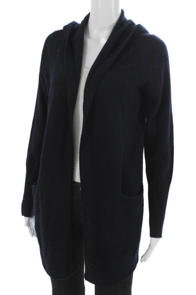 Max Studio Women Blue Cashmere V Neck Cardigan Long Sleeve Size S