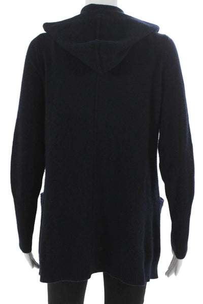 Max Studio Women Blue Cashmere V Neck Cardigan Long Sleeve Size S