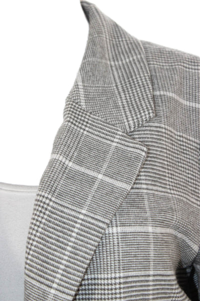 BB Dakota Women Overcoat Plaid Gray Cotton Button Long Sleeve Size M