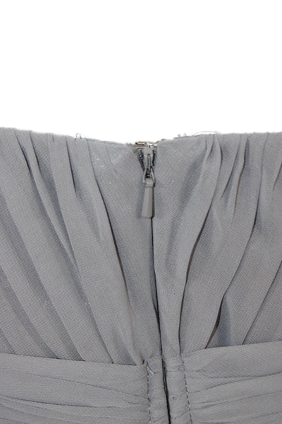 Bari Jay Womens One Shoulder Gray Polyester Maxi Dress Sleeveless Size 16