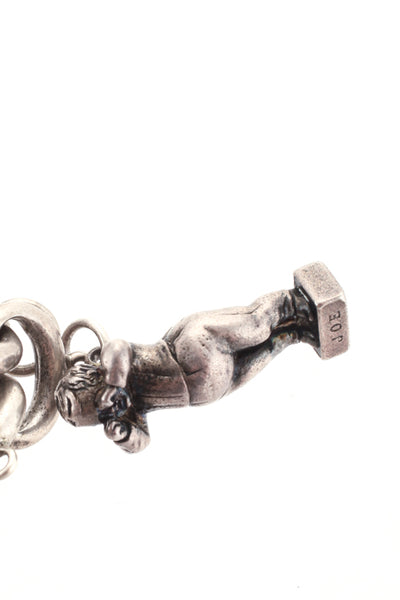 Designer Vintage Sterling Silver Bracelet Chain Link Assorted Charms