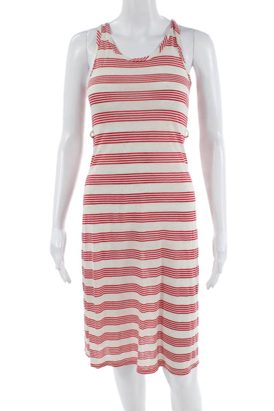 Jenna & Jessie Womens Striped Scoop Neck Sleeveless Tank Dress Red Size 10