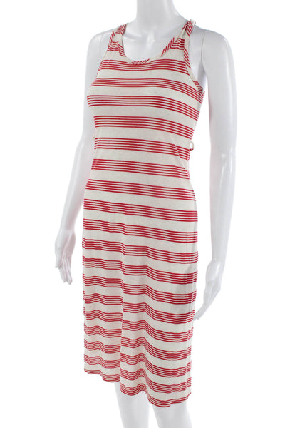 Jenna & Jessie Womens Striped Scoop Neck Sleeveless Tank Dress Red Size 10