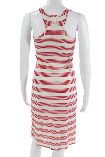 Jenna & Jessie Womens Striped Scoop Neck Sleeveless Tank Dress Red Size 10