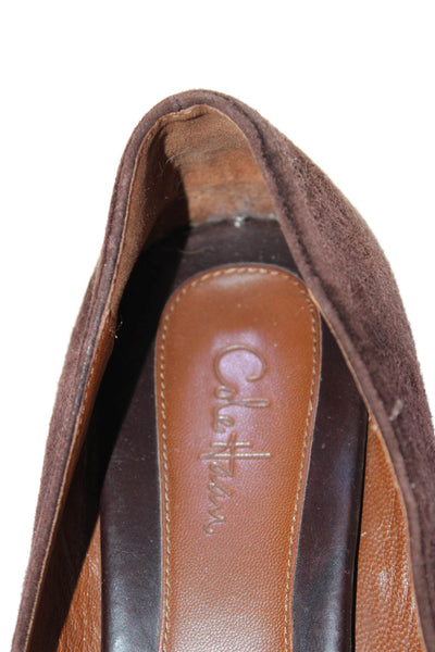 Cole Haan Womens Suede Embellished Slip On Ballet Flats Shoes Brown Size 8B