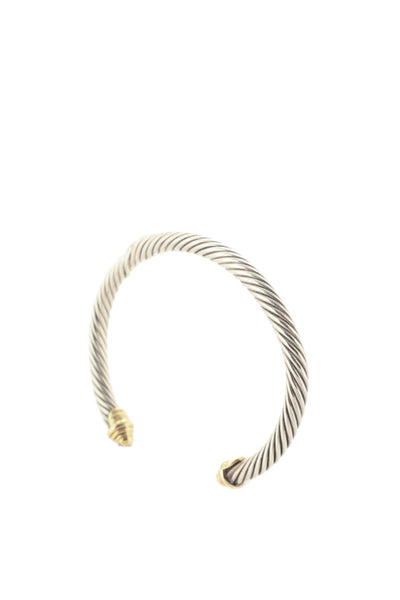 David Yurman 18KT White Gold Sterling Silver Cable Classic Bracelet
