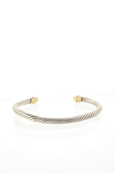 David Yurman 18KT White Gold Sterling Silver Cable Classic Bracelet