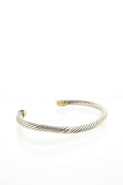 David Yurman 18KT White Gold Sterling Silver Cable Classic Bracelet