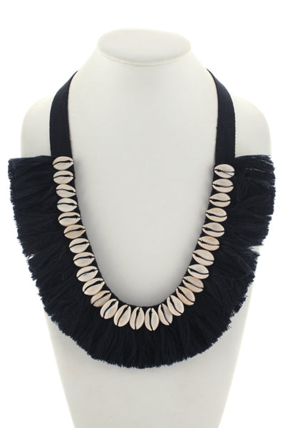 Figue Navy Blue Cowry Necklace New $195