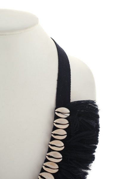 Figue Navy Blue Cowry Necklace New $195