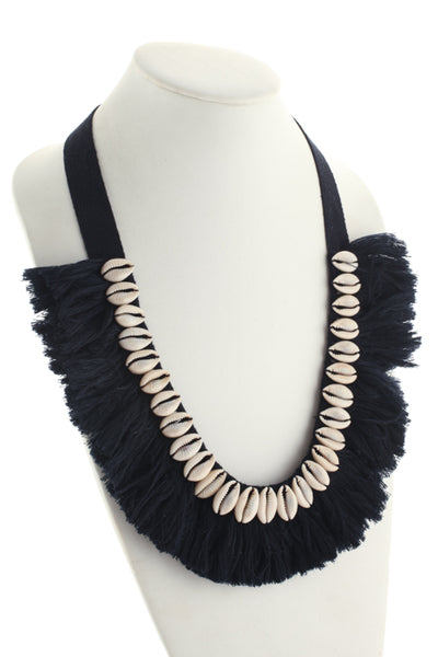 Figue Navy Blue Cowry Necklace New $195