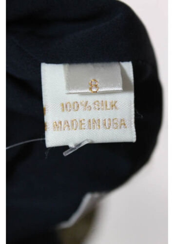 LYN DEVON Light Orange Cream Silk Striped Ope Knit Short Sleeve Sweater Top Sz M