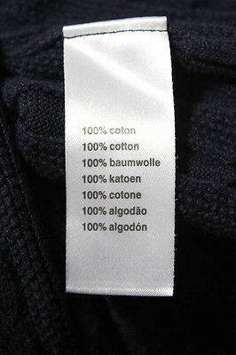 Lacoste Dark Blue Knit Cotton V Neck Sweater Top Size 36