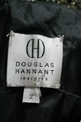 Douglas Hannant Black Gold Scoop Neck Sleeveless Embellished Dress Size 2