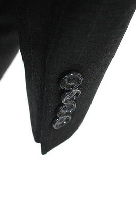 Hickey Freeman Dark Gray Wool Striped Two Button Blazer Size 44 Long
