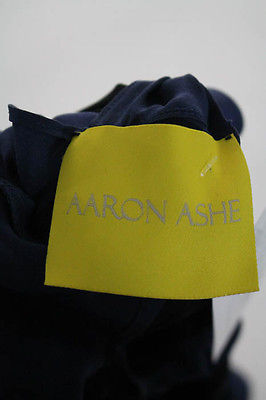 Aaron Ashe Blue Cold Shoulder Tie Neck Blouse Estimated Size S