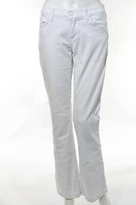 7 For All Mankind White Denim Boot Cut Leg Classic Rise Jeans Size 29