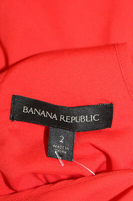 Banana Republic Orange V-Neck Spaghetti Strap A-Line Casual Dress Size 2