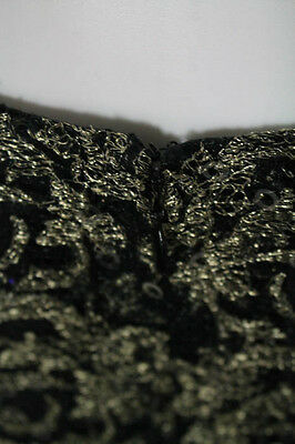 Douglas Hannant Black Gold Scoop Neck Sleeveless Embellished Dress Size 2