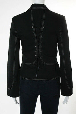 Cynthia Steffe Black Collared Long Sleeve Jacket Size Extra Small