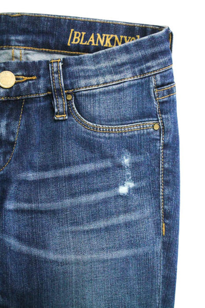 BLANKNYC Medium Blue Wash Cotton Distressed Low Rise Skinny Leg Jeans Size 24