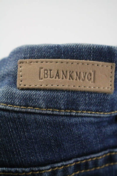 BLANKNYC Medium Blue Wash Cotton Distressed Low Rise Skinny Leg Jeans Size 24