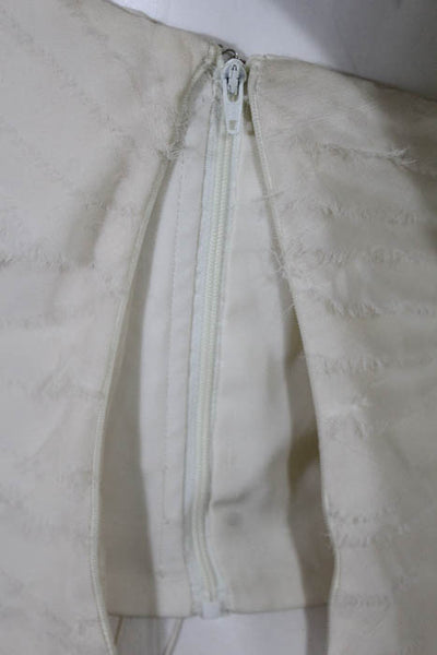 Rafael Cennamo White Couture  Ivory Silk Strapless Raw Edge Tiered High Low Brid