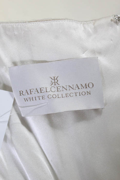 Rafael Cennamo White Couture  Beige White Silk Lace Mesh Overlay Strapless Brida