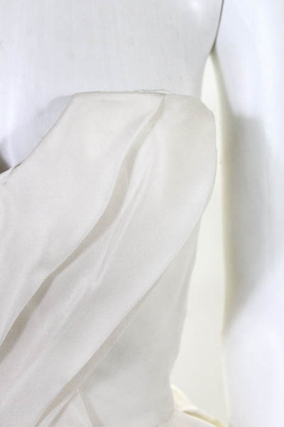 Rafael Cennamo White Couture  Ivory White Strapless Sweetheart Mesh Netted Brida