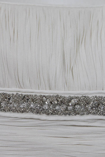Rafael Cennamo White Couture  White Silk Sleeveless Embellished Lace Up Back Bri