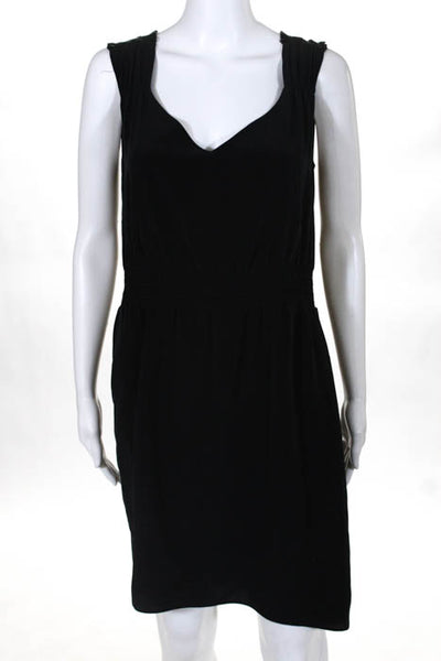 Banana Republic Black Sleeveless V Neck Elastic Waist Day Dress Size 2