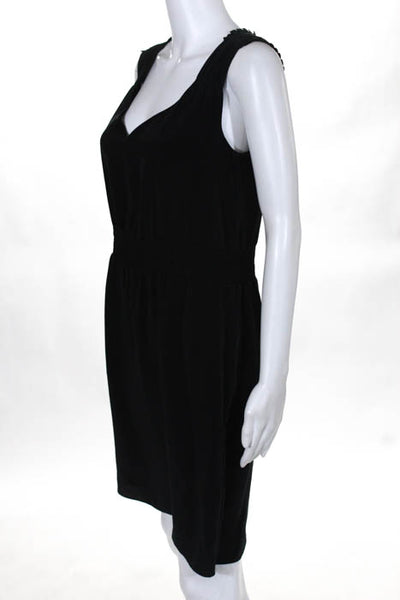 Banana Republic Black Sleeveless V Neck Elastic Waist Day Dress Size 2