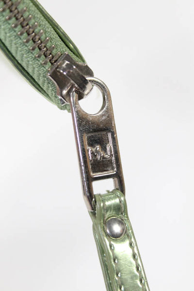 Marc Jacobs Green Gold Patent Zipper Wristlet