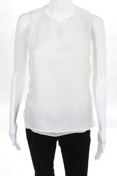 A.L.C.  White Crew Neck Sleeveless Zipper Closure Lined Top Size 2