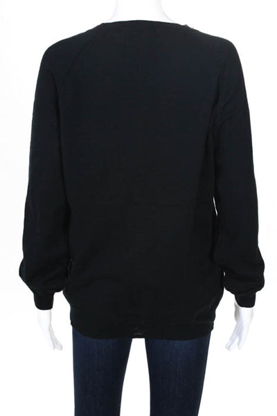Bespoken  Black Cotton Crew Neck Sweater Size Large NEW $210