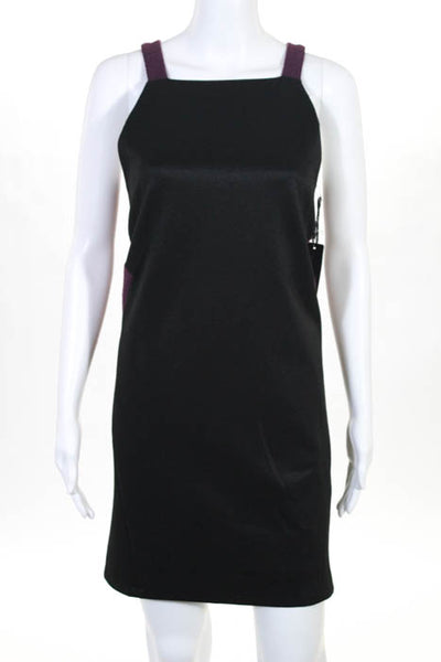 Whitney Eve Black Purple Color Blocked Shift Dress Size Small New
