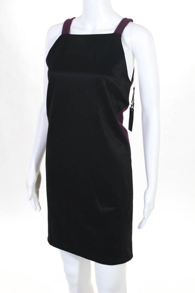 Whitney Eve Black Purple Color Blocked Shift Dress Size Small New