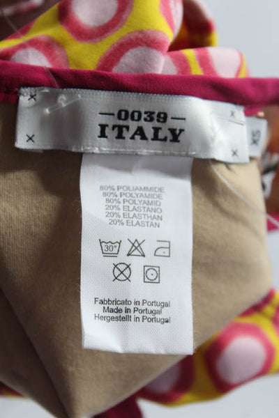 0039 Italy Pink Yellow Polka Dot String Tie Bikini Bottom Size Extra Small New