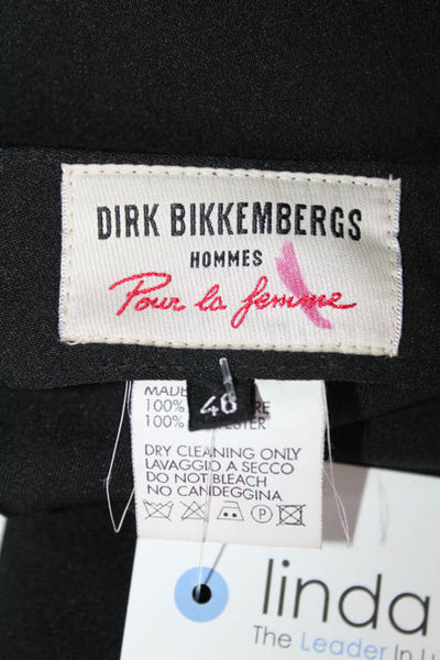 Dirk Bikkembergs Black High Waisted Zip Wide Leg Dress Pant Trousers Size Italia