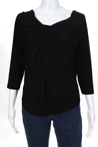 Chris Gramer Black 3/4 Sleeve Blouse Size 2 New $184