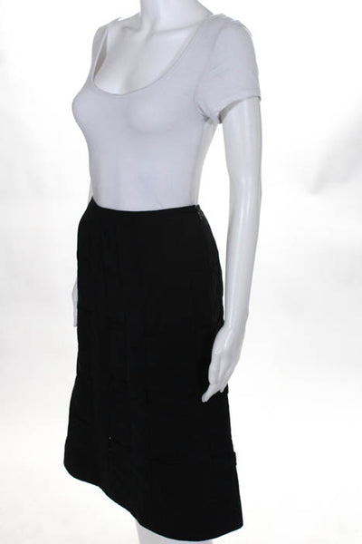 Premise Black Zipper Closure Flare Out Women's Knee Length Pleated Skirt Size 10