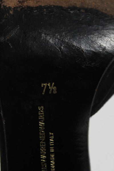 Susan Bennis Warren Edwards Black Almond Toe Buckle High Heel Pumps Size 7.5
