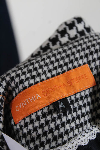 Cynthia Cynthia Steffe Black Houndstooth Blazer Jacket Size 4