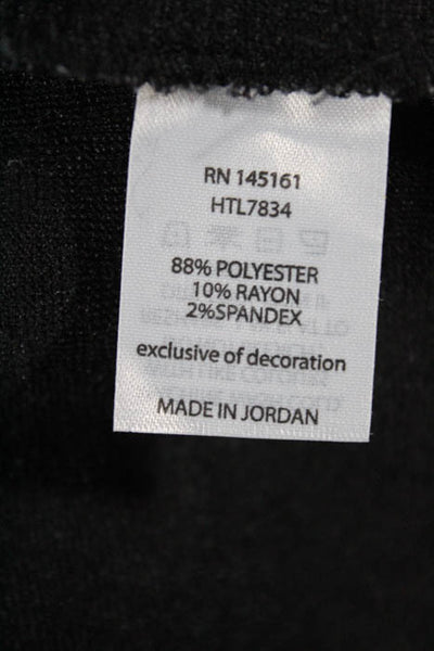 C Wonder Grey Printed Fringe Open Front Stretch Knit Vest Size Small