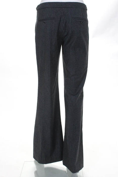 Theory Grey Striped Flat Front Boot Cut Pant Size 4