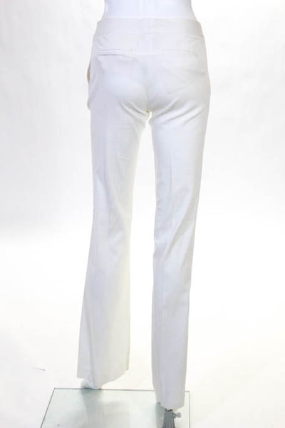 Catherine Malandrino White Cotton Blend High Rise Flared Dress Pants Size 2