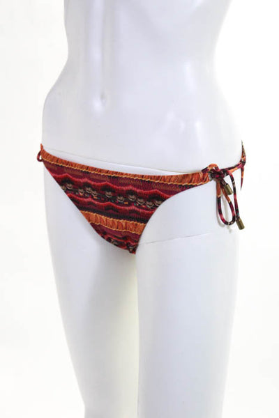Sofia  Orange Masai Long Full Tie Bikini Bottoms Size Large NEW MSRP $75
