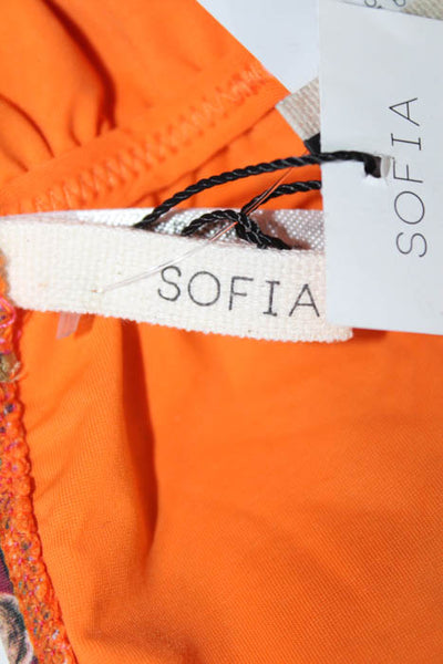 Sofia  Orange Masai Long Full Tie Bikini Bottoms Size Large NEW MSRP $75