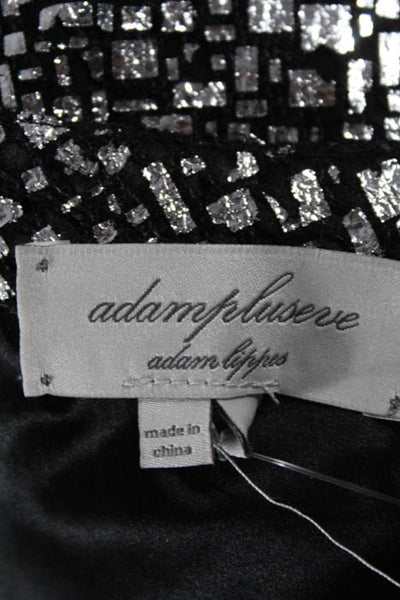 Adam Plus Eve Adam Lippes Black Silver Tie One Shoulder Blouse Size 4