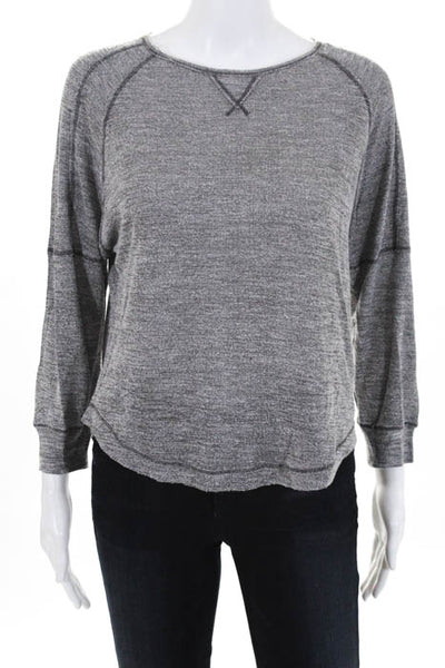 Rebecca Taylor Grey Crew Neck Long Sleeve Sweater Top Size Large